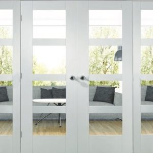 Easi-Frame with White Primed Shaker (CLEAR GLASS) Doors and Side Panels - XL